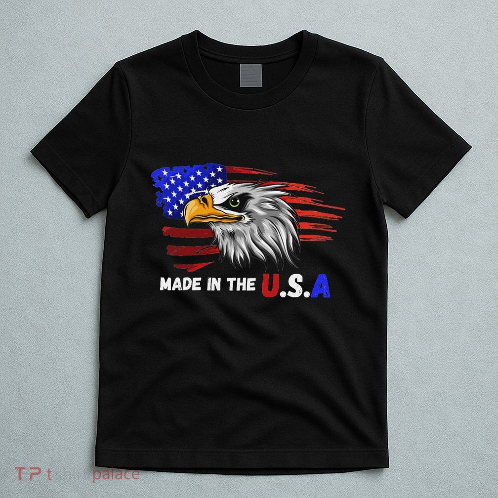 Made In The U.S.A Bald Eagle Patriotic Flag Tattoo T-Shirt
