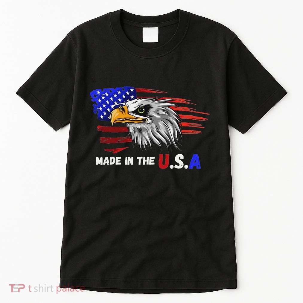 Made In The U.S.A Bald Eagle Patriotic Flag Tattoo Tall T-Shirt