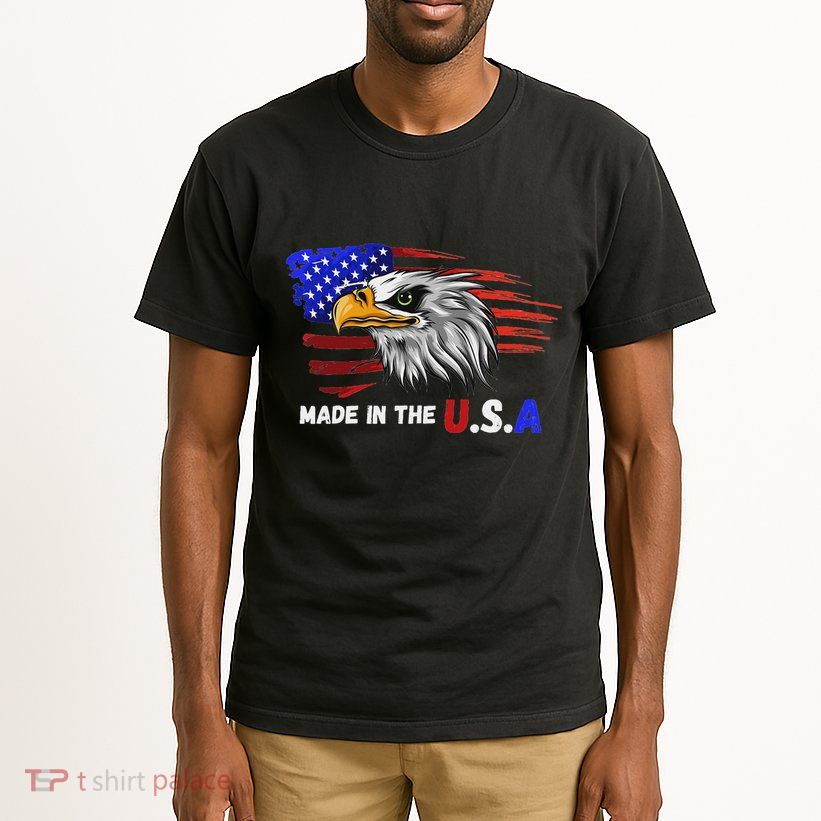 Made In The U.S.A Bald Eagle Patriotic Flag Tattoo Tall T-Shirt
