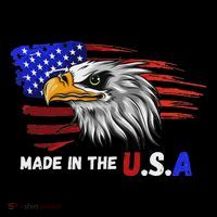 Made In The U.S.A Bald Eagle Patriotic Flag Tattoo Tall T-Shirt