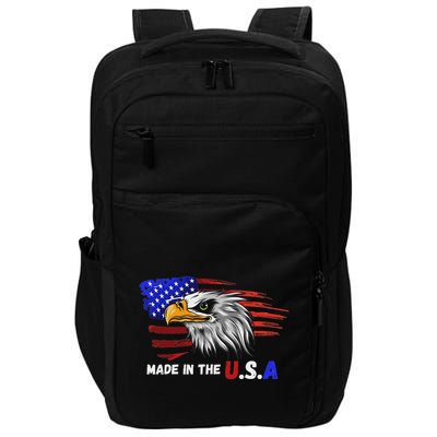Made In The U.S.A Bald Eagle Patriotic Flag Tattoo Impact Tech Backpack