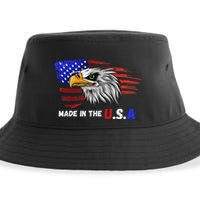 Made In The U.S.A Bald Eagle Patriotic Flag Tattoo Sustainable Bucket Hat