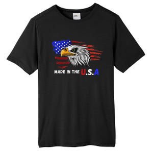 Made In The U.S.A Bald Eagle Patriotic Flag Tattoo Tall Fusion ChromaSoft Performance T-Shirt