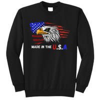 Made In The U.S.A Bald Eagle Patriotic Flag Tattoo Tall Sweatshirt