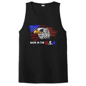 Made In The U.S.A Bald Eagle Patriotic Flag Tattoo PosiCharge Competitor Tank