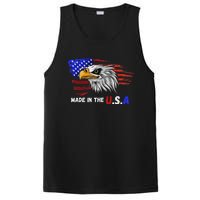 Made In The U.S.A Bald Eagle Patriotic Flag Tattoo PosiCharge Competitor Tank