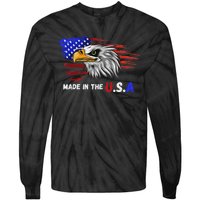 Made In The U.S.A Bald Eagle Patriotic Flag Tattoo Tie-Dye Long Sleeve Shirt