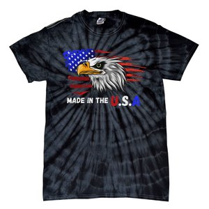 Made In The U.S.A Bald Eagle Patriotic Flag Tattoo Tie-Dye T-Shirt