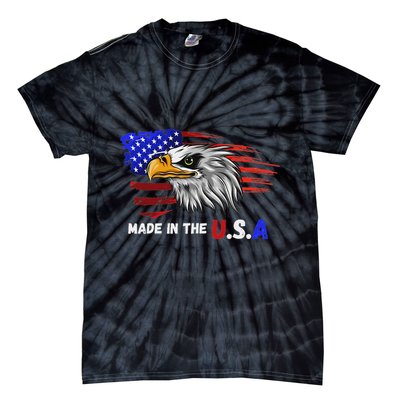 Made In The U.S.A Bald Eagle Patriotic Flag Tattoo Tie-Dye T-Shirt