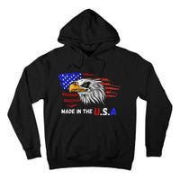 Made In The U.S.A Bald Eagle Patriotic Flag Tattoo Tall Hoodie