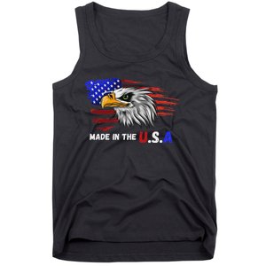 Made In The U.S.A Bald Eagle Patriotic Flag Tattoo Tank Top