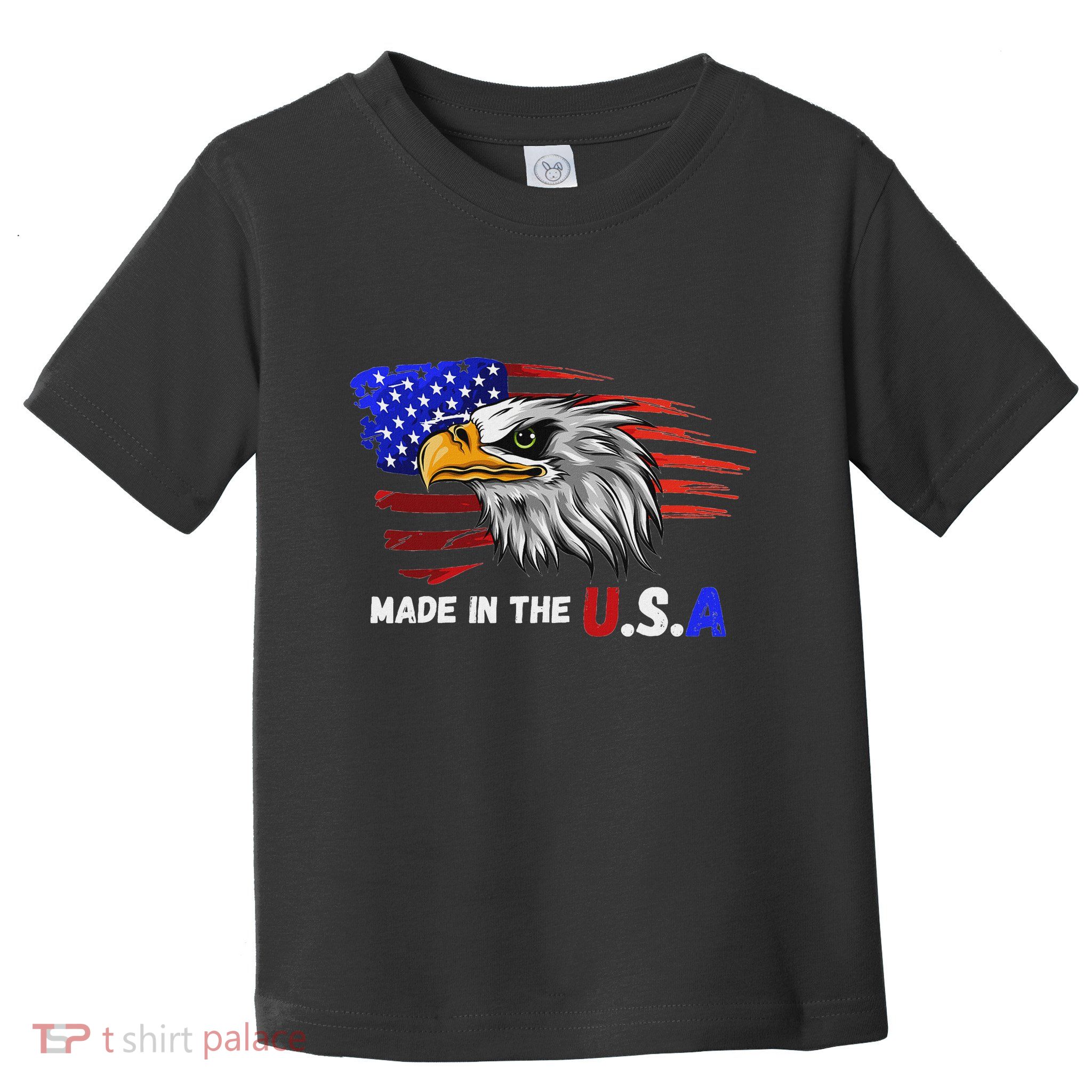 Made In The U.S.A Bald Eagle Patriotic Flag Tattoo Toddler T-Shirt
