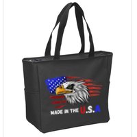 Made In The U.S.A Bald Eagle Patriotic Flag Tattoo Zip Tote Bag