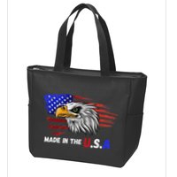 Made In The U.S.A Bald Eagle Patriotic Flag Tattoo Zip Tote Bag