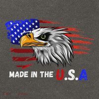 Made In The U.S.A Bald Eagle Patriotic Flag Tattoo Cotton Canvas Backpack