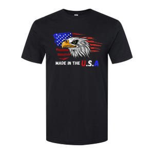 Made In The U.S.A Bald Eagle Patriotic Flag Tattoo Softstyle CVC T-Shirt