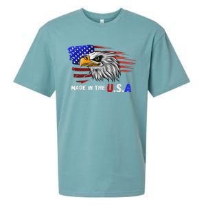 Made In The U.S.A Bald Eagle Patriotic Flag Tattoo Sueded Cloud Jersey T-Shirt