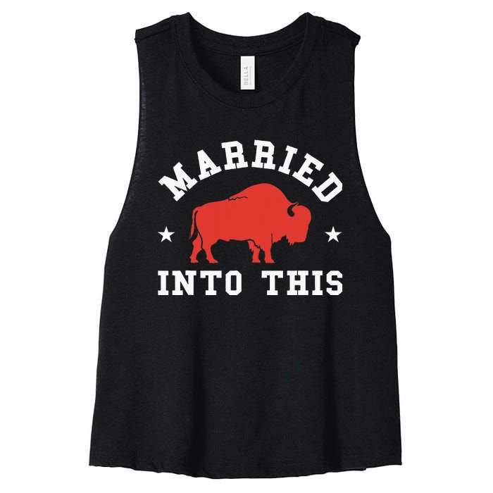 Married Into This Buffalo Lovers Women's Racerback Cropped Tank