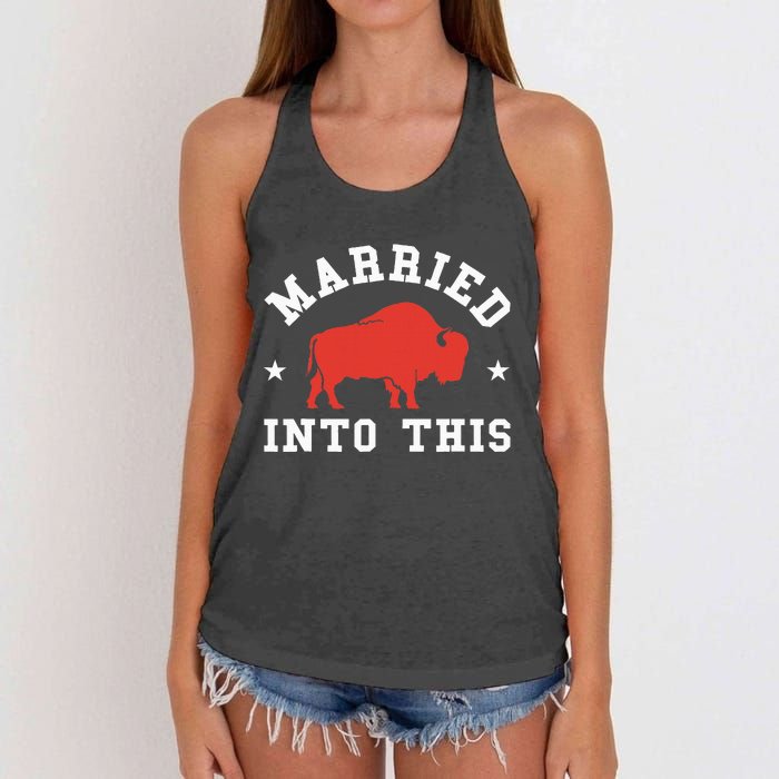 Married Into This Buffalo Lovers Women's Knotted Racerback Tank