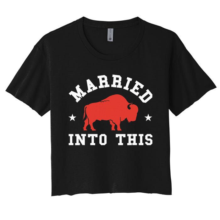 Married Into This Buffalo Lovers Women's Crop Top Tee