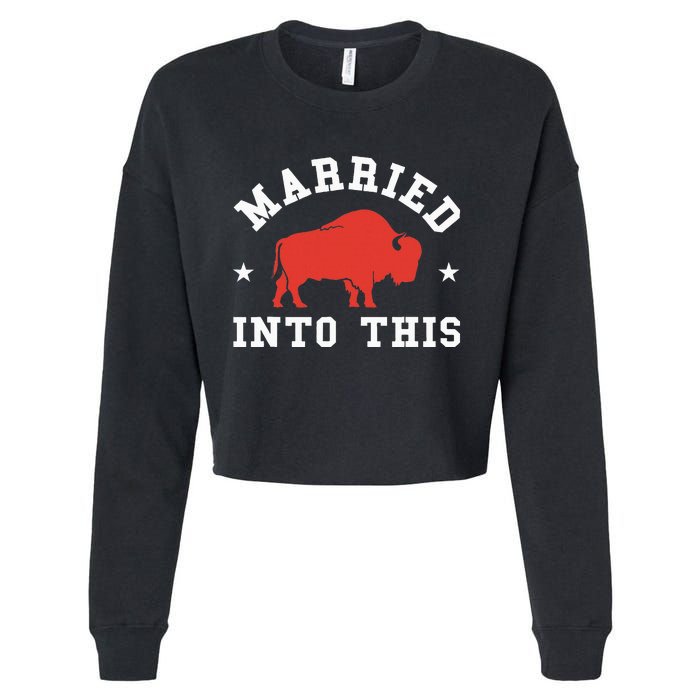 Married Into This Buffalo Lovers Cropped Pullover Crew