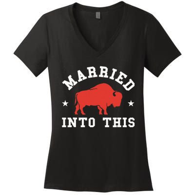 Married Into This Buffalo Lovers Women's V-Neck T-Shirt