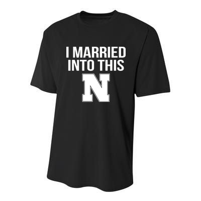 Married Into This Nebraska Youth Performance Sprint T-Shirt