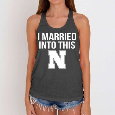 Married Into This Nebraska Women's Knotted Racerback Tank