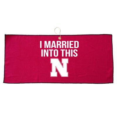 Married Into This Nebraska Large Microfiber Waffle Golf Towel