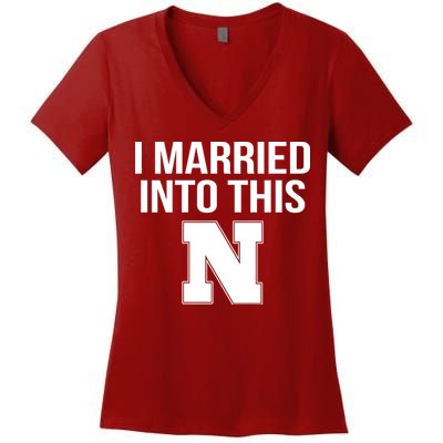 Married Into This Nebraska Women's V-Neck T-Shirt