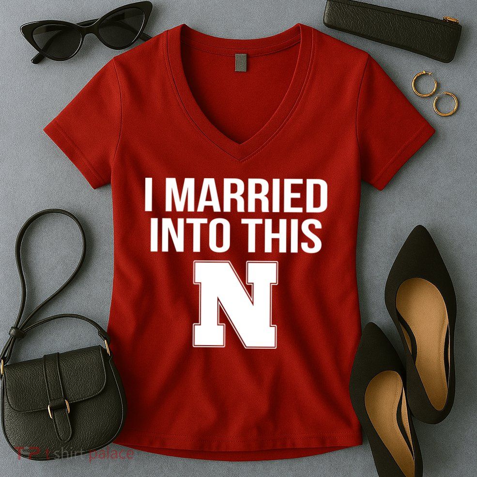 Married Into This Nebraska Women's V-Neck T-Shirt