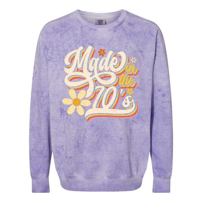 Made In The 70S Retro Created During 1970s Groovy Birthday Colorblast Crewneck Sweatshirt