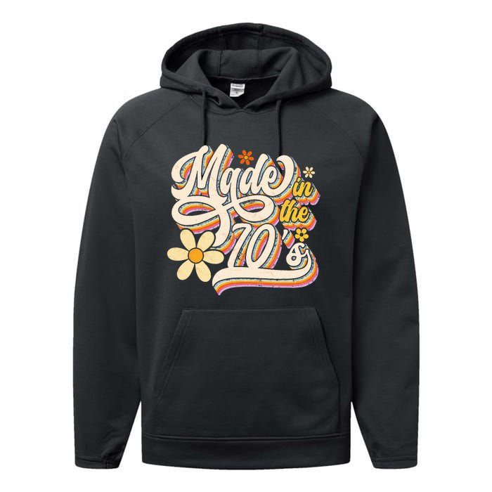 Made In The 70S Retro Created During 1970s Groovy Birthday Performance Fleece Hoodie