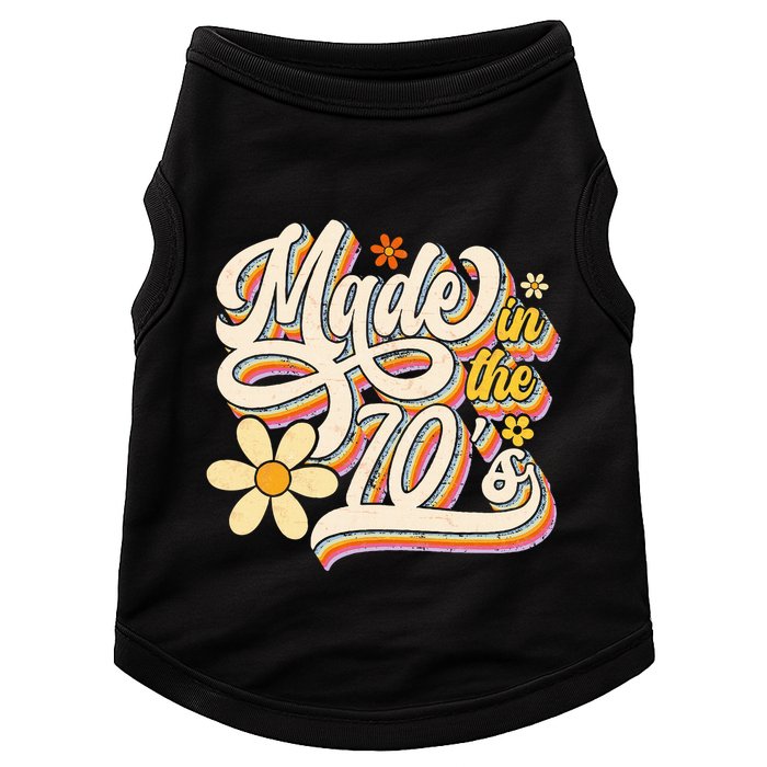 Made In The 70S Retro Created During 1970s Groovy Birthday Doggie Tank