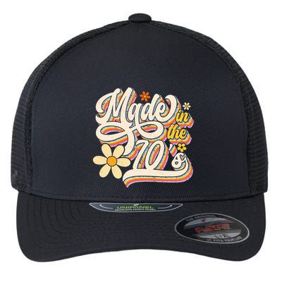 Made In The 70S Retro Created During 1970s Groovy Birthday Flexfit Unipanel Trucker Cap
