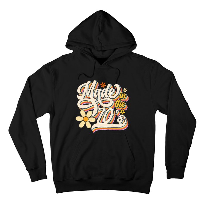 Made In The 70S Retro Created During 1970s Groovy Birthday Hoodie