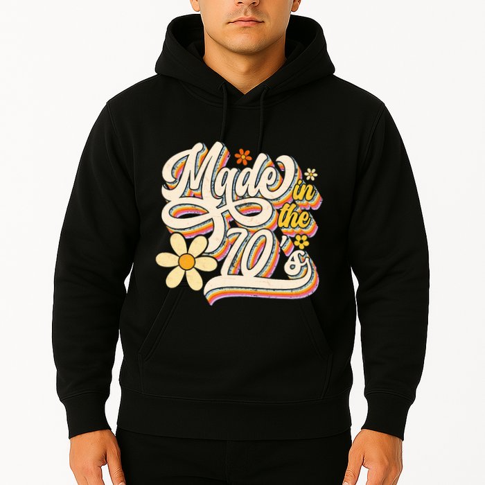 Made In The 70S Retro Created During 1970s Groovy Birthday Hoodie