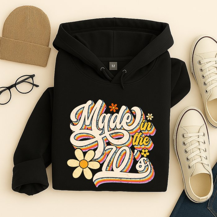 Made In The 70S Retro Created During 1970s Groovy Birthday Hoodie