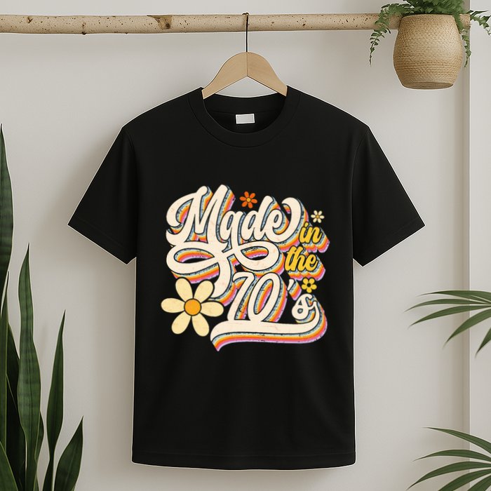 Made In The 70S Retro Created During 1970s Groovy Birthday T-Shirt