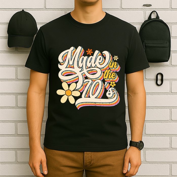 Made In The 70S Retro Created During 1970s Groovy Birthday T-Shirt