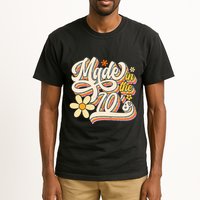 Made In The 70S Retro Created During 1970s Groovy Birthday Tall T-Shirt