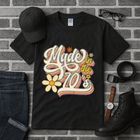 Made In The 70S Retro Created During 1970s Groovy Birthday Tall T-Shirt