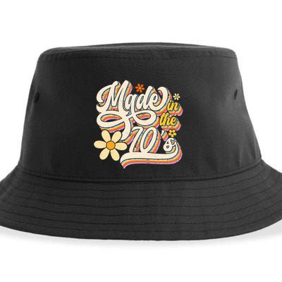 Made In The 70S Retro Created During 1970s Groovy Birthday Sustainable Bucket Hat