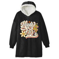 Made In The 70S Retro Created During 1970s Groovy Birthday Hooded Wearable Blanket