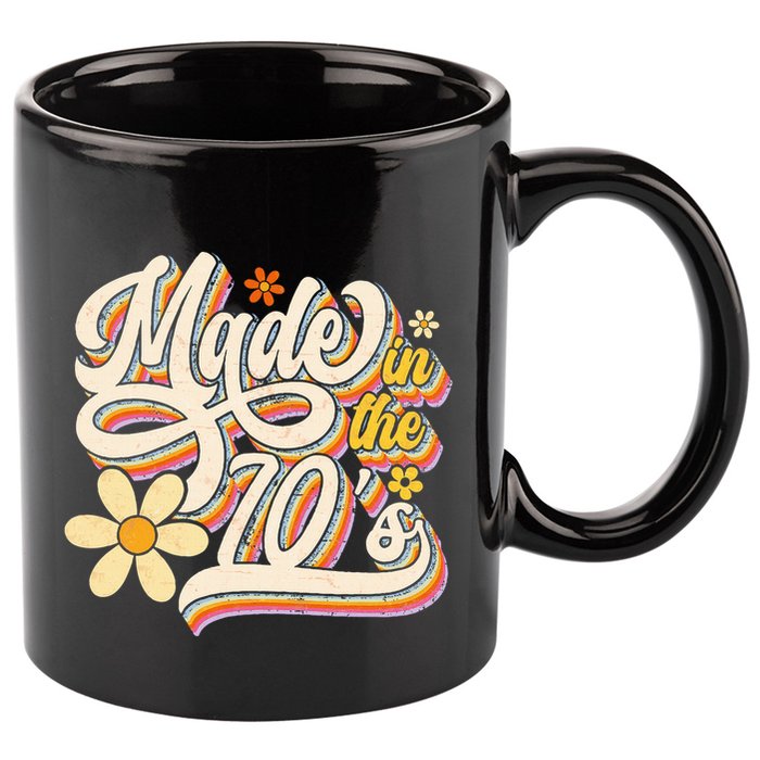 Made In The 70S Retro Created During 1970s Groovy Birthday 11oz C Handle Ceramic Mug