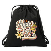 Made In The 70S Retro Created During 1970s Groovy Birthday Drawstring Bag