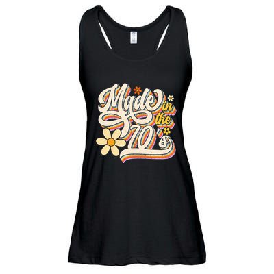 Made In The 70S Retro Created During 1970s Groovy Birthday Ladies Essential Flowy Tank