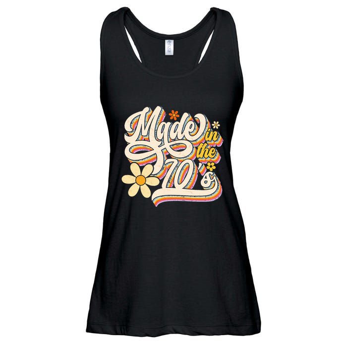 Made In The 70S Retro Created During 1970s Groovy Birthday Ladies Essential Flowy Tank