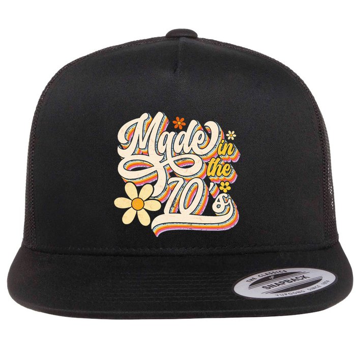 Made In The 70S Retro Created During 1970s Groovy Birthday Flatbill Hat