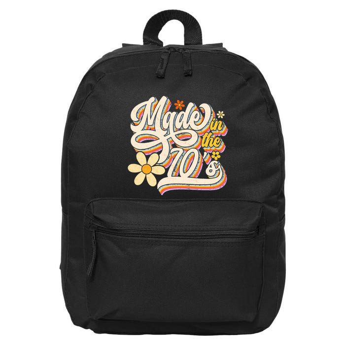 Made In The 70S Retro Created During 1970s Groovy Birthday 16 in Basic Backpack